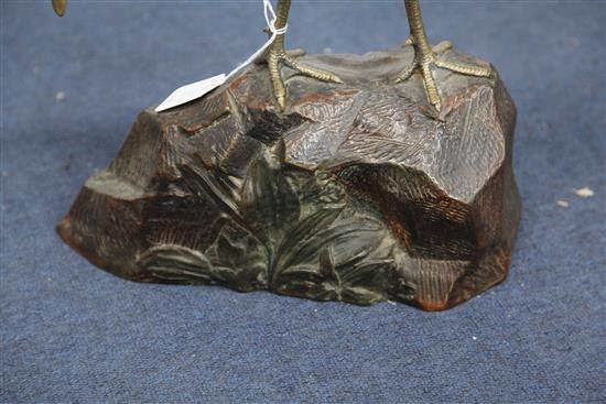 Georges Lavroff. A French Art Deco patinated bronze model of a pheasant, height 19.5in.